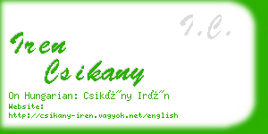 iren csikany business card